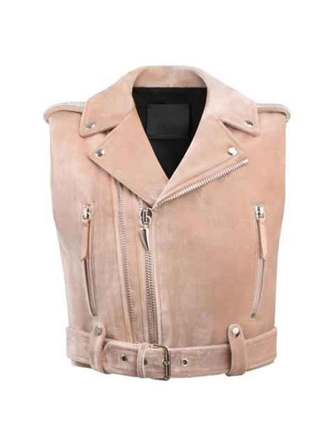 Amelia Crystal velvet gilet