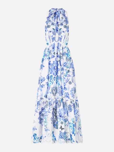 RUFFLE HEM HALTER DRESS