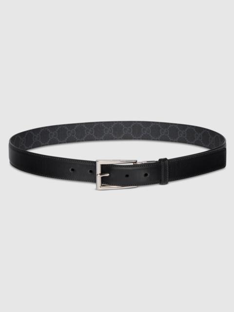Reversible belt with rectangular buckle