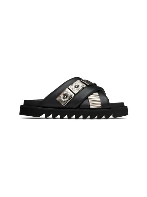 SSENSE Exclusive Black Padded Leather Sandals