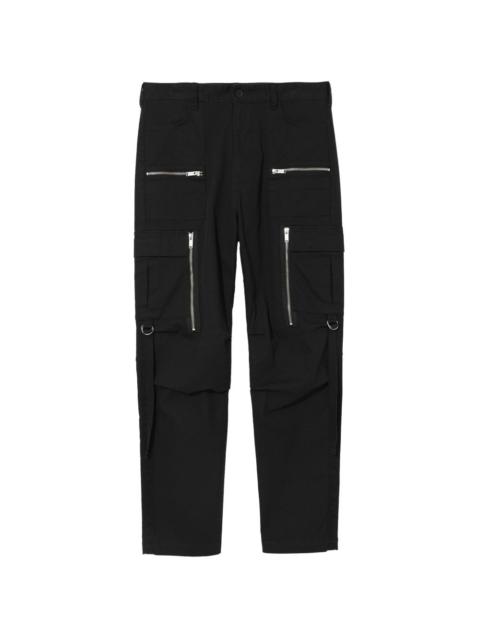 zip-detail cargo-pocket trousers