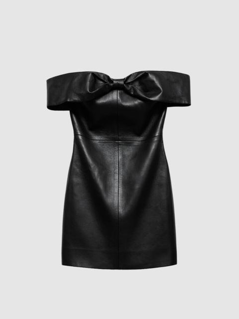 Colleen Mini Dress - Black Recycled Leather