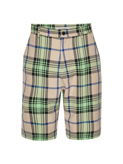 FAST SHORTS - MINT BEIGE CHECKS