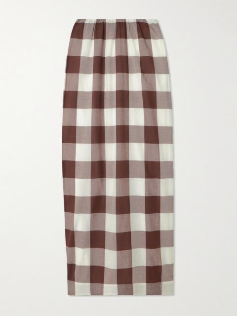 Mira Gingham Cotton-voile Maxi Skirt