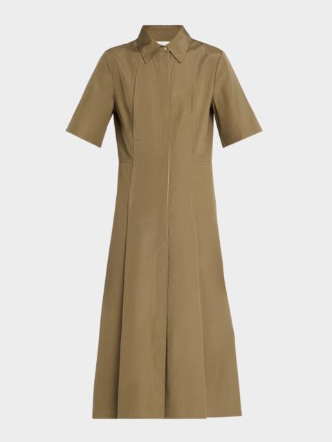 Canvas Tape Short-Sleeve Shirtdress