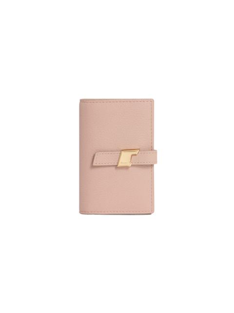 Pink tumbled leather credit card holder