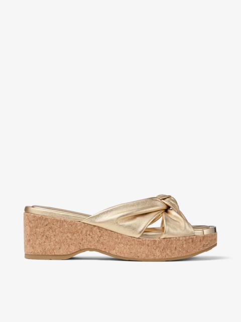 Avenue Wedge 50
Gold Metallic Nappa Wedge Mules