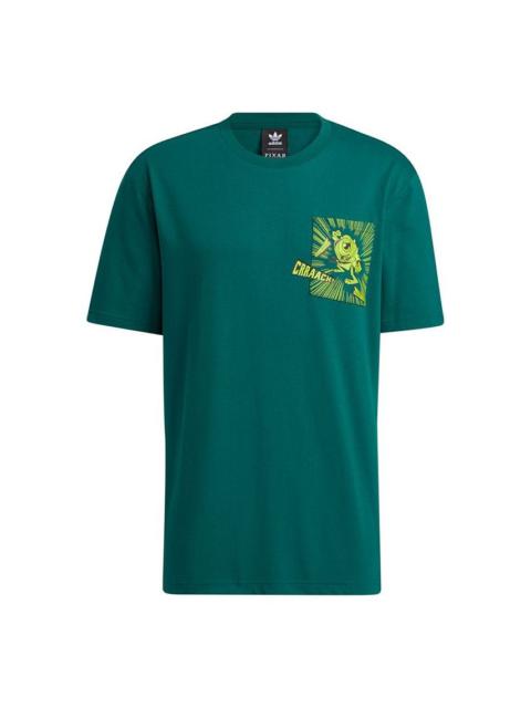 adidas originals x Disney Manga Ss Tee 1 Michael Wazowski Pocket Loose Sports Short Sleeve Men's Gre