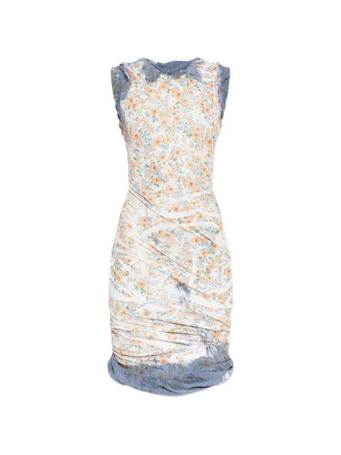 floral-print day dress