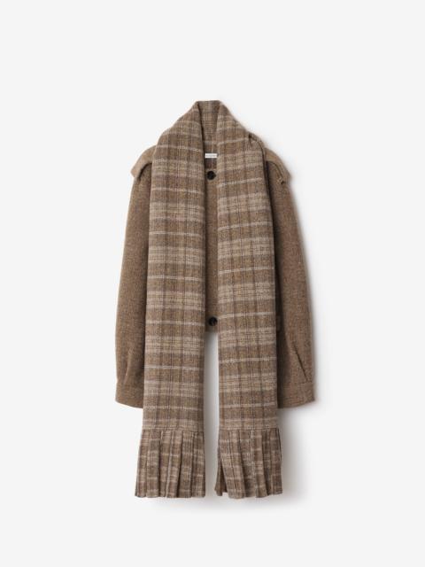 Detachable Scarf Wool Blend Jacket