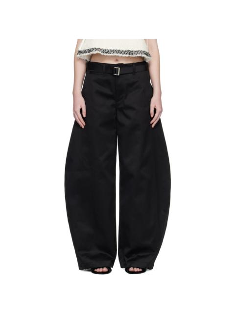 Black Cotton Chino Trousers
