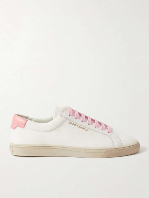 Andy Leather-Trimmed Logo-Print Canvas Sneakers