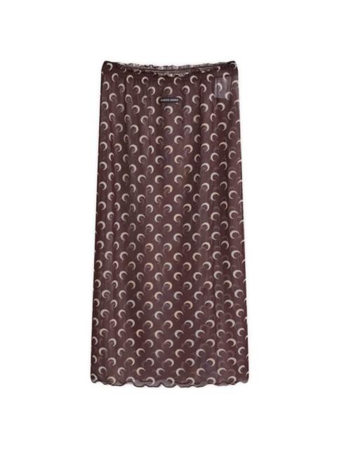 Marine Serre Moon Printed Mesh Midi Skirt