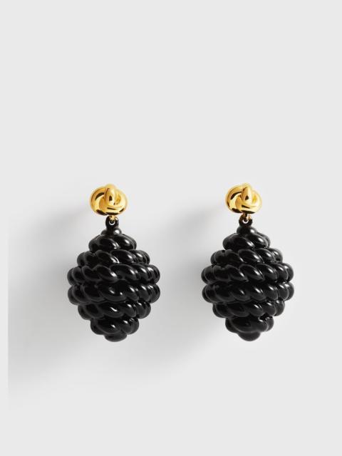 Rope drop earrings black/gold