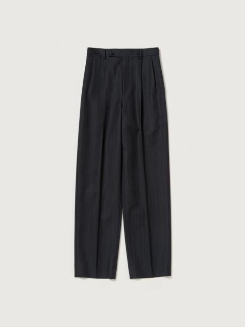 BLUEFACED WOOL TWO-TUCK SLACKS