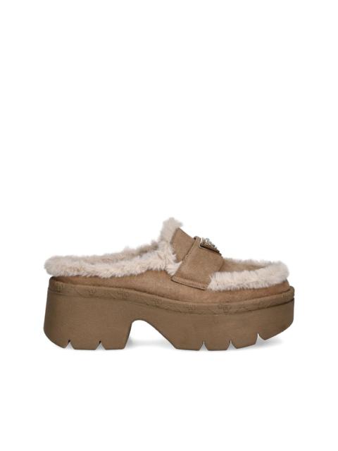 70mm faux fur-trim mules