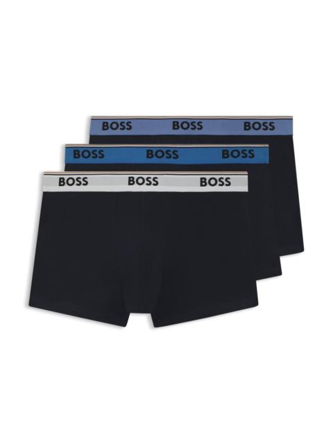 THREE-PACK OF LOGO-WAISTBAND TRUNKS IN STRETCH COTTON