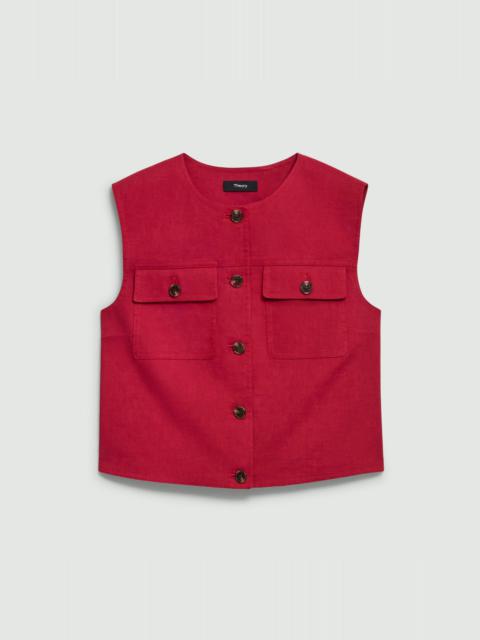 Trucker Vest in Good Linen