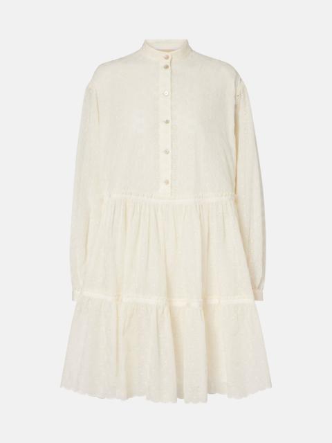 Broderie anglaise cotton shirt dress