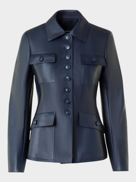 Delia Nappa Leather Fitted Jacket