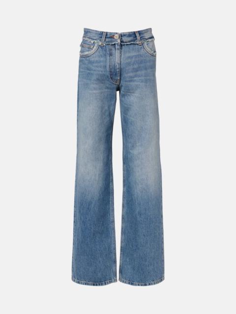 Mid-rise wide-leg jeans