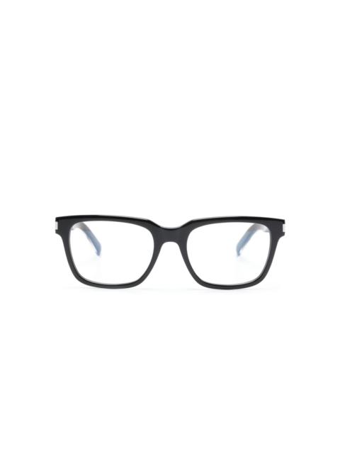 logo-engraved rectangle-frame glasses