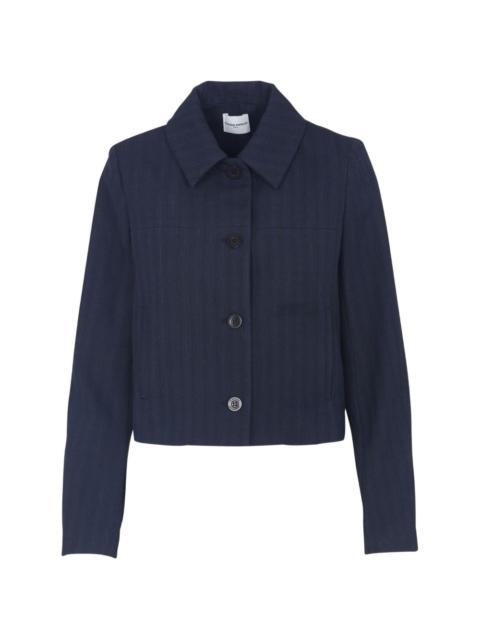 button pinstripe jacket