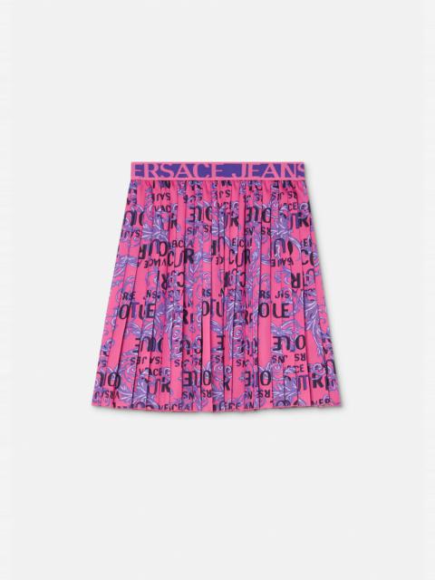 Logo Couture Pleated Skirt