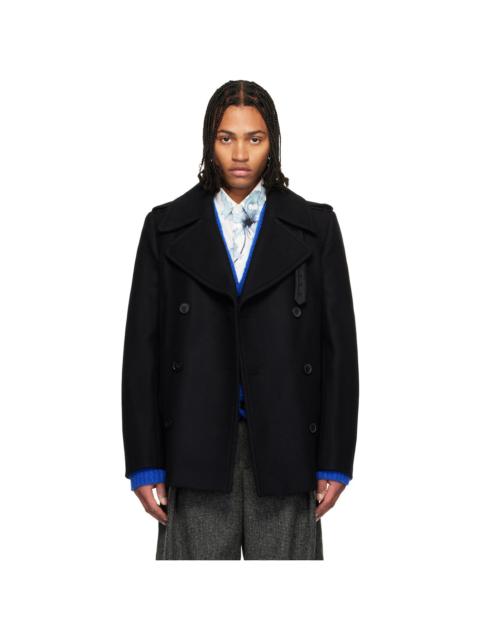 Black Melton Peacoat