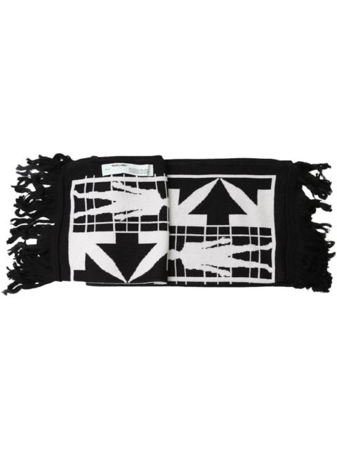 OFF-WHITE Half Arrow Scarf Black/White