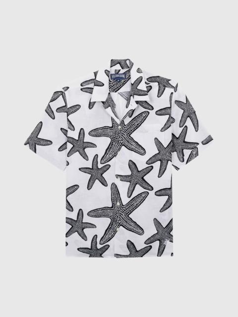 Men Linen Bowling Shirt Starlettes