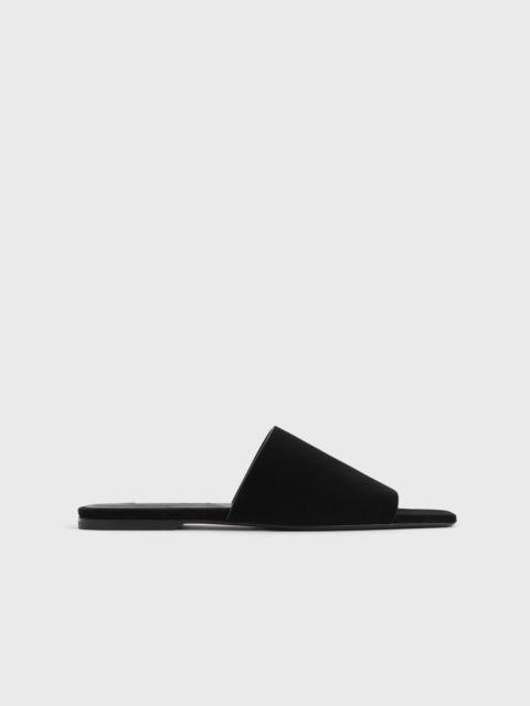 Velour-leather bandeau slides black