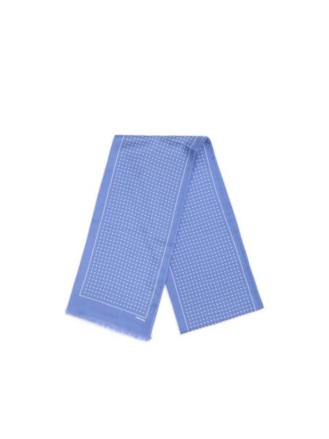 Polka dot fringed scarf