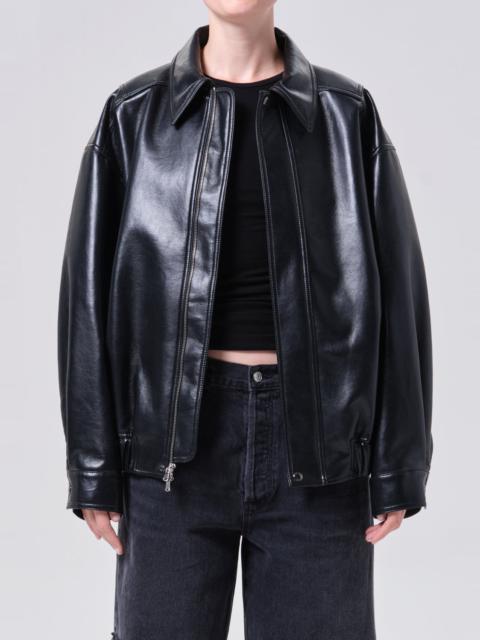 ASTON BOMBER (RECYCLED LEATHER) IN DETOX