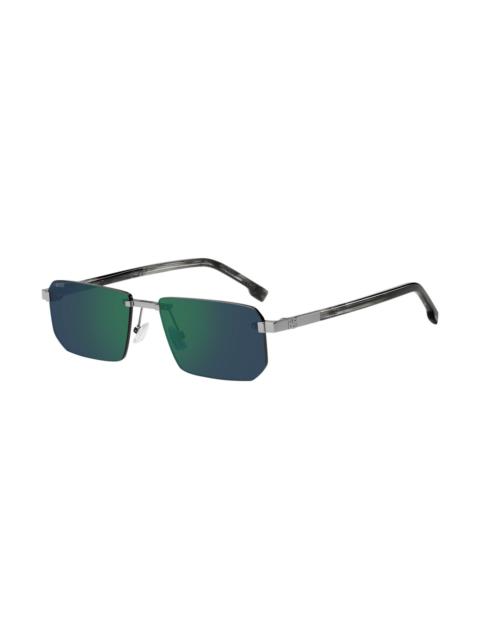 RIMLESS SUNGLASSES WITH COLORED LENSES AND DOUBLE B MONOGRAM