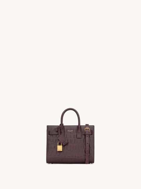 SAC DE JOUR IN CROCODILE-EMBOSSED LEATHER - NANO