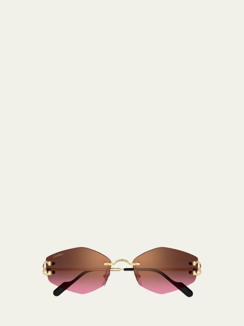 56mm Geometric Oval Sunglasses