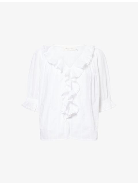 Clea Frilled Cotton Top
