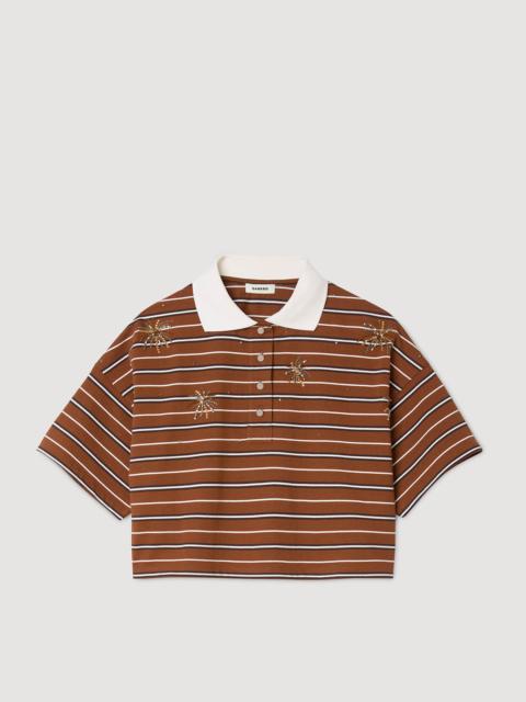 STRIPED RHINESTONE T-SHIRT