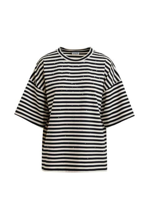 striped strass T-shirt