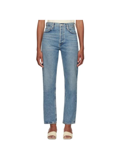 Blue 90's Pinch Waist Jeans