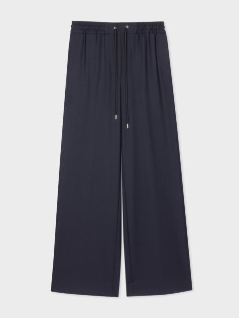 Women's A Suit To Travel In - Navy Drawstring Wide Leg Trousers