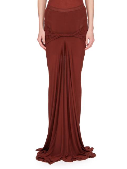 Brown Twist Maxi Skirt