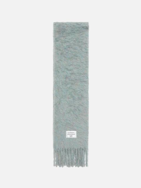 Wool scarf with logo - Light Blue Melange