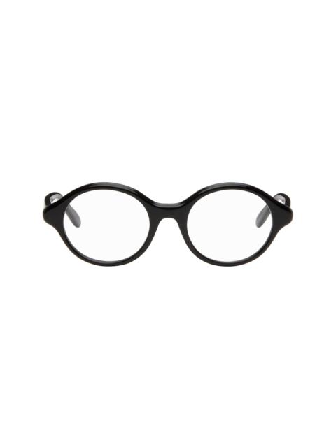 Black Slim Round Glasses