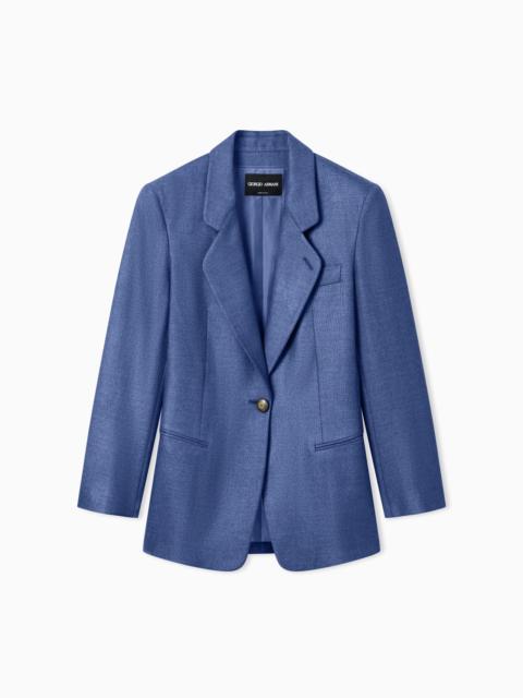 SILK AND WOOL SINGLE-BREASTED JACKET