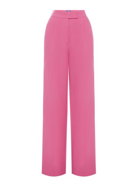 Elisha Tailored Wool-Blend Wide-Leg Pants fuchsia