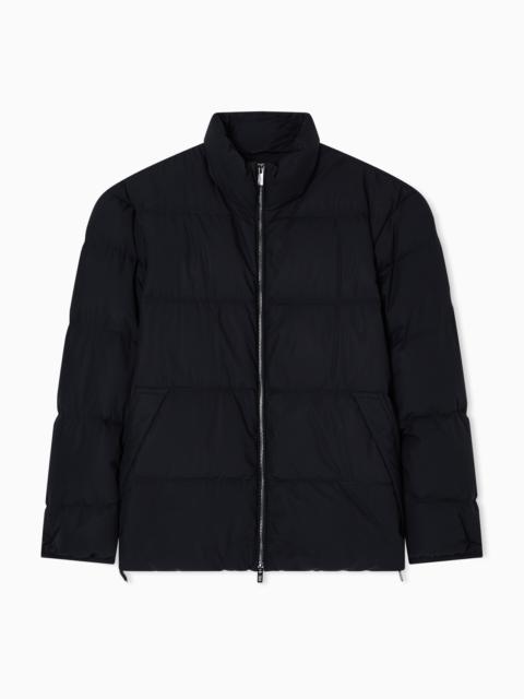 Quilted nylon, full-zip puffer jacket