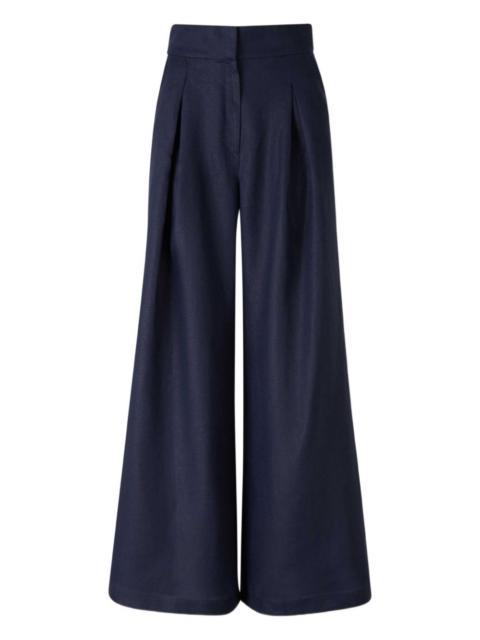pleated flared trousers