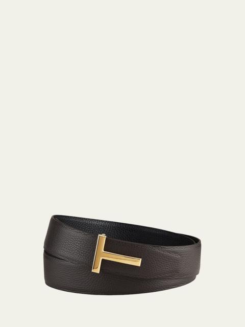 Men's Signature T Leather Belt